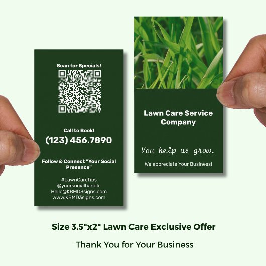 Lawn Care You Help Us Grow Thank You 名刺