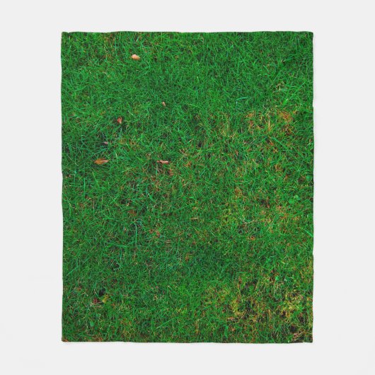 Lawn grass meadow texture yard フリースブランケット (正面)