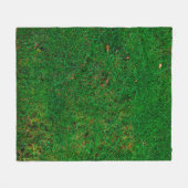 Lawn grass meadow texture yard フリースブランケット (正面(横))