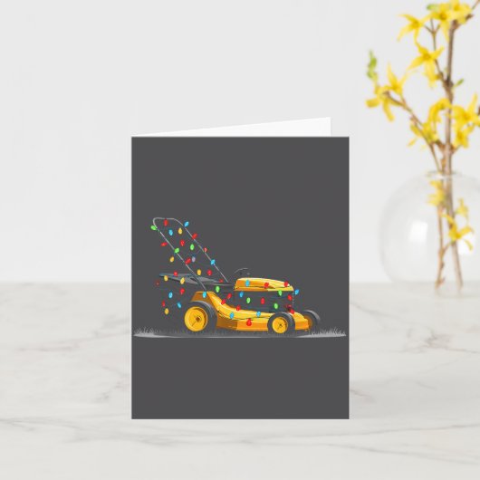 Lawn Mower Christmas Graphics Lights Lover Mowing カード (黄色い花)