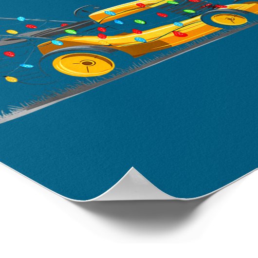 Lawn Mower Christmas Graphics Lights Lover Mowing  ポスター (角)