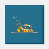 Lawn Mower Christmas Graphics Lights Lover Mowing  マグネット (正面)