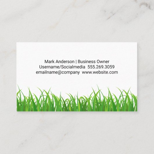 Lawn Mower Cutting | Grass | Landscapers 名刺 (裏面)