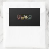 Lawn mower Eat Sleep slogan lawn mowing retro 長方形シール (バッグ)