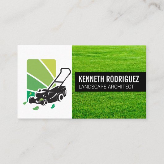Lawn Mower Landscaping Logo | Grass 名刺 (正面)