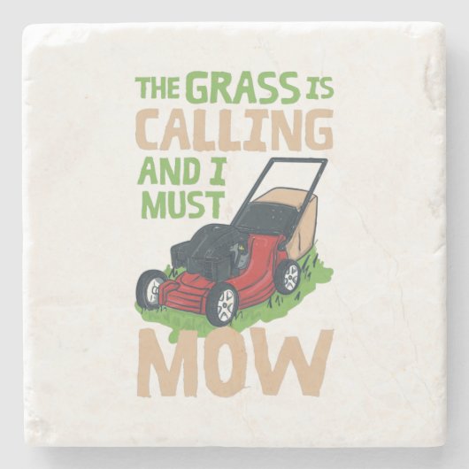 Lawn Mower Lawn Care ストーンコースター (正面)
