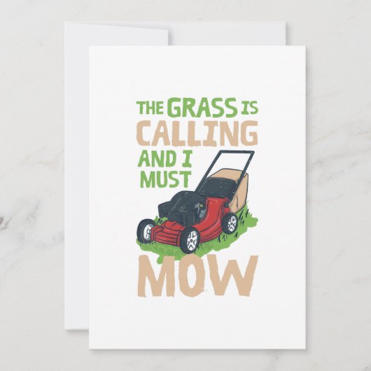 Lawn Mower Lawn Care 招待状 (正面)