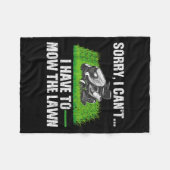 Lawn Mower Novelty For Men Women Kids Landscaper L フリースブランケット (正面(横))