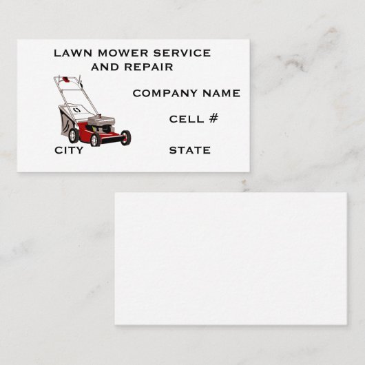 Lawn Mower Service And Repair 名刺 (正面/裏面)