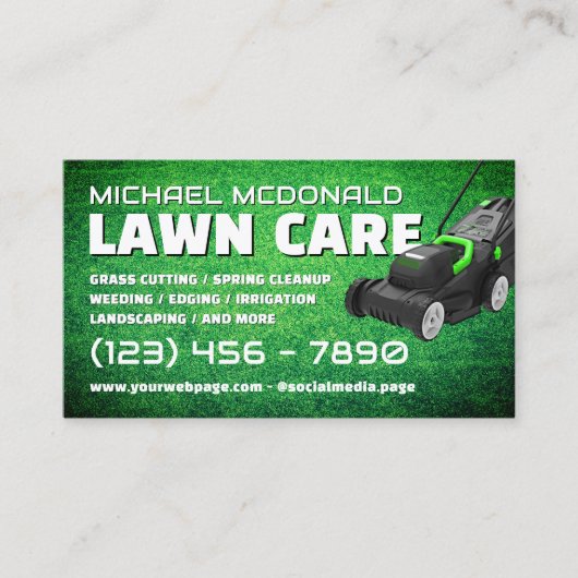 Lawn mower yard care Business Card 名刺 (正面)