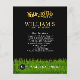 Lawn Mowing Cutting Services, Lawn Care Gold Logo チラシ