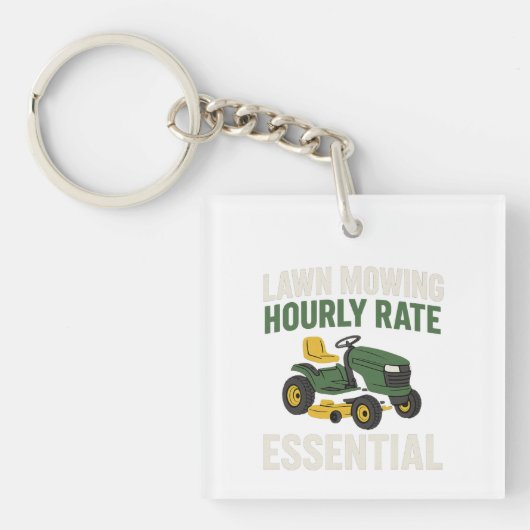 Lawn Mowing Hourly Rate Essential キーホルダー (正面)