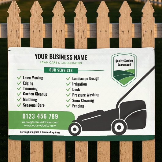 Lawn Mowing & Landscaping Business Marketing 横断幕