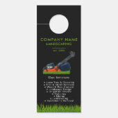 Lawn Mowing Landscaping Garden Lawn Care Black ドアノブサイン (正面)