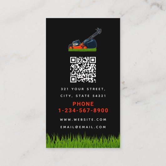 Lawn Mowing Landscaping Garden Lawn Care Black 名刺 (裏面)