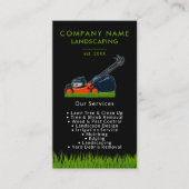 Lawn Mowing Landscaping Garden Lawn Care Black 名刺 (正面)