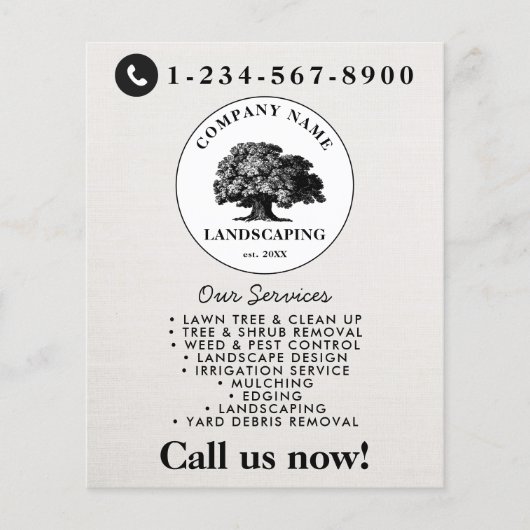 Lawn Mowing Landscaping Garden Lawn Care Tree チラシ (正面)