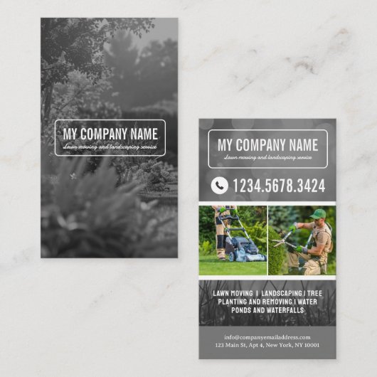 Lawn mowing, Landscaping, Lawn care service Callin コーリングカード (正面/裏面)