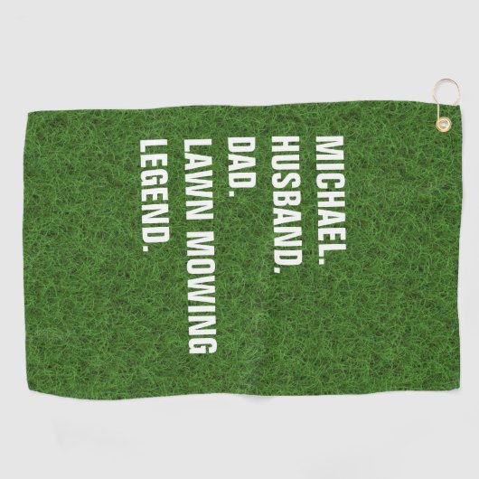 Lawn Mowing Legend Funny Personalized ゴルフタオル (横)
