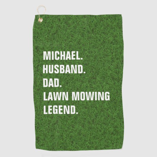Lawn Mowing Legend Funny Personalized  ゴルフタオル (正面)