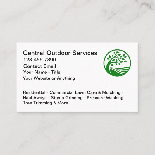 Lawn Outdoor Services Business Cards Mockup 名刺 (正面)