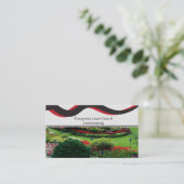 Lawn Photo Red & Black造園名刺 名刺 (スタンド正面)