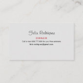 Lawn Photo Red & Black造園名刺 名刺 (裏面)