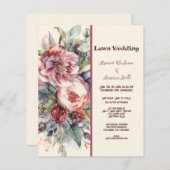 LAWN Pink and Burgundyヴィンテージ牡丹結婚ズ (正面/裏面)