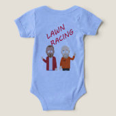 “Lawn Racing Baby Bodysuit – Classic Logo Edition” (デザイン裏面)