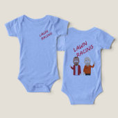 “Lawn Racing Baby Bodysuit – Classic Logo Edition” (デザイン正面&裏面)