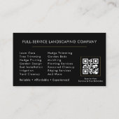 Lawn Service QR Code Landscaping 名刺 (裏面)
