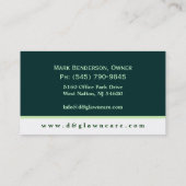 Lawncareまたは造園の正方形の葉の名刺 名刺 (裏面)