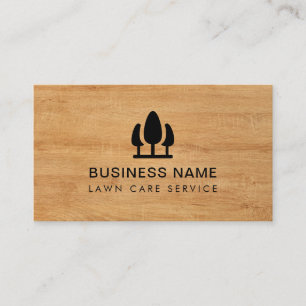 Lawncareロゴウッド素朴名刺 名刺
