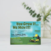 Lawncare Landscaping Grass Cutting Flyer Postcard ポストカード (スタンド正面)