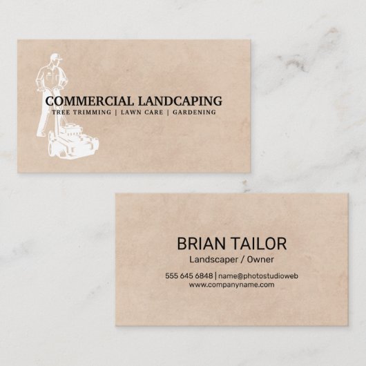 Lawnmowerを使用している人 名刺 (正面/裏面)