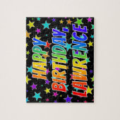 "LAWRENCE"名、おもしろい"ハッピーバースデー" ジグソーパズル (縦)