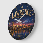 Lawrence Kansas ラージ壁時計 (傾斜)