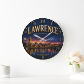 Lawrence Kansas ラージ壁時計 (ホーム)