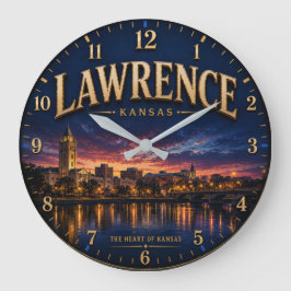 Lawrence Kansas ラージ壁時計