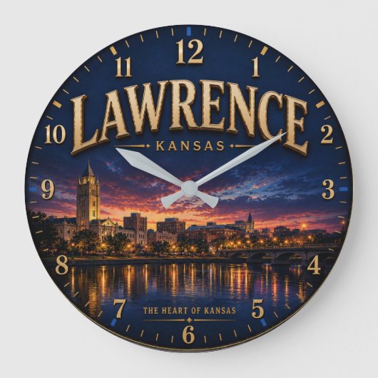 Lawrence Kansas ラージ壁時計 (正面)