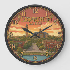 Lawrence Kansas ラージ壁時計