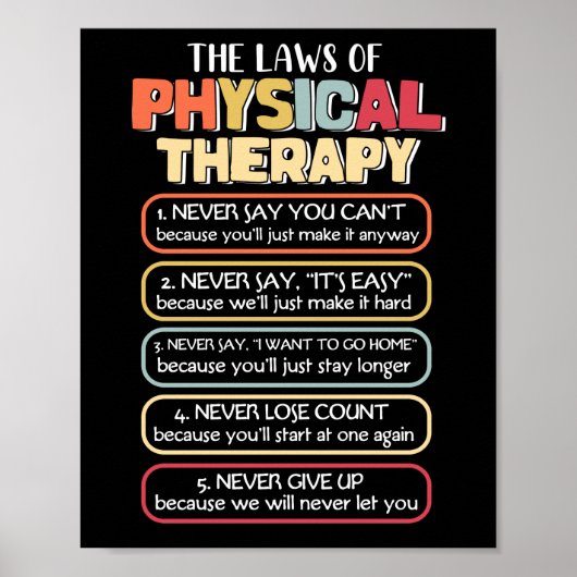 Laws Of Physical Therapy Motivational Goals ポスター (正面)