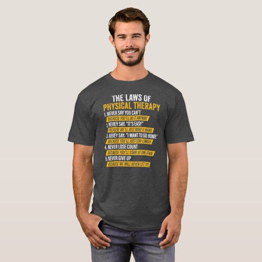 Laws Of Physical Therapy Therapist Funny PT Gait Tシャツ (正面フル)