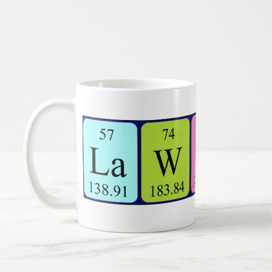 Lawson期別表名mug コーヒーマグカップ (左)