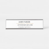 Lawyer Attorney At Law Classy White デスクネームプレート (正面)