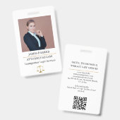 Lawyer Attorney At Law Classy White バッジ (正面&裏面)