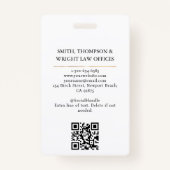 Lawyer Attorney At Law Classy White バッジ (裏面)