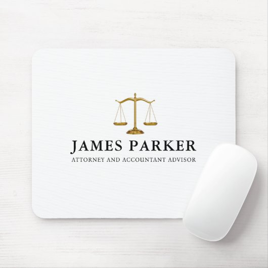 Lawyer Attorney At Law Classy White マウスパッド (マウス)