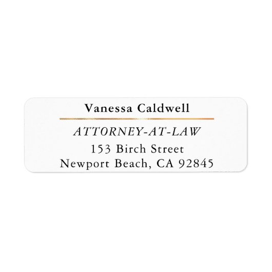 Lawyer Attorney At Law Classy White ラベル (正面)