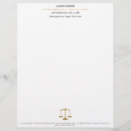 Lawyer Attorney At Law Classy White レターヘッド